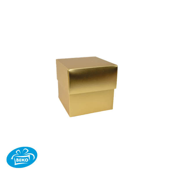 Bonbondoos 8,3x8,3x7,6 250gr.Deep Cover Box Mat Gold Metalic