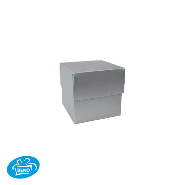 Bonbondoos 8,3x8,3x7,6 250gr.Deep Cover Box Mat Zilver