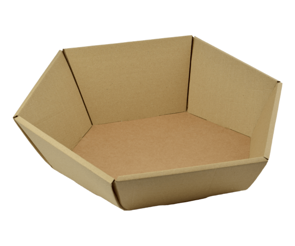 Luxe Geschenkbak 40 cm  Zeskantig kraft plano