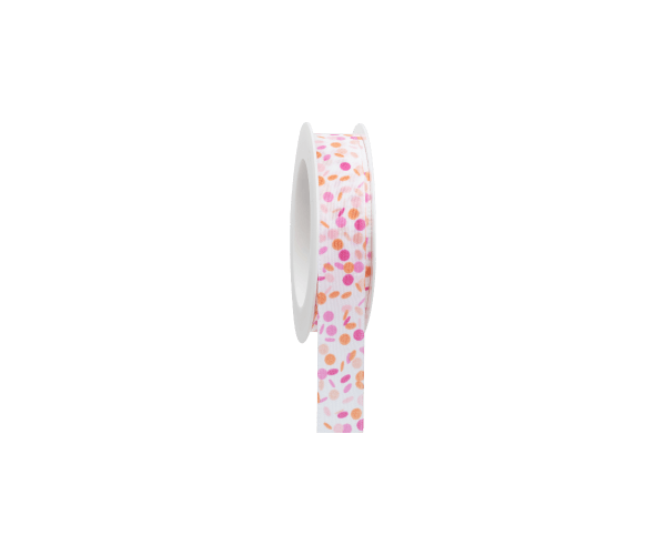 Rol zijdelint 25mm-18mtr Confetti Wit (11.664.025.24)
