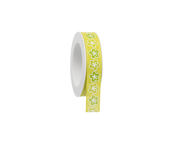 Rol zijdelint 25mm-20mtr Bloem Linnen Lime (11.576.025.53)
