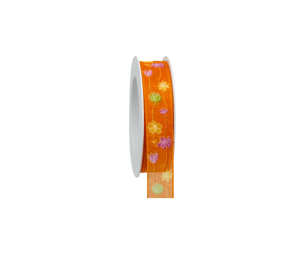 Rol zijdelint 25mm-20mtr Bloemenrijk Oranje (11.487025.40)