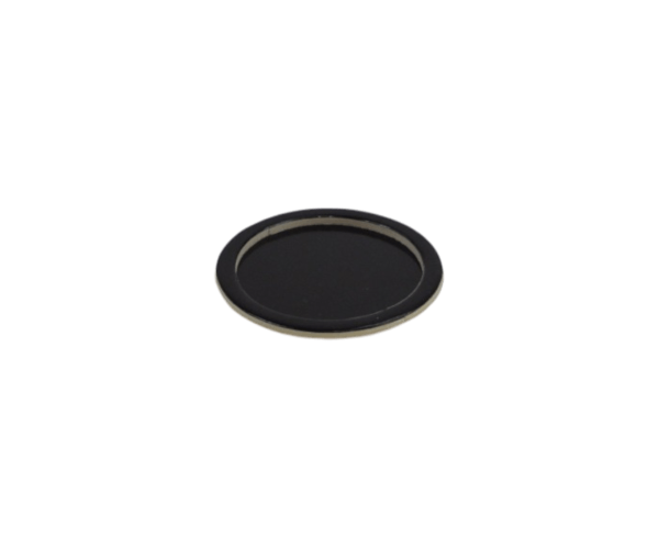 Schotel Ø66 mm plat, zwart met zwarte opzet rand