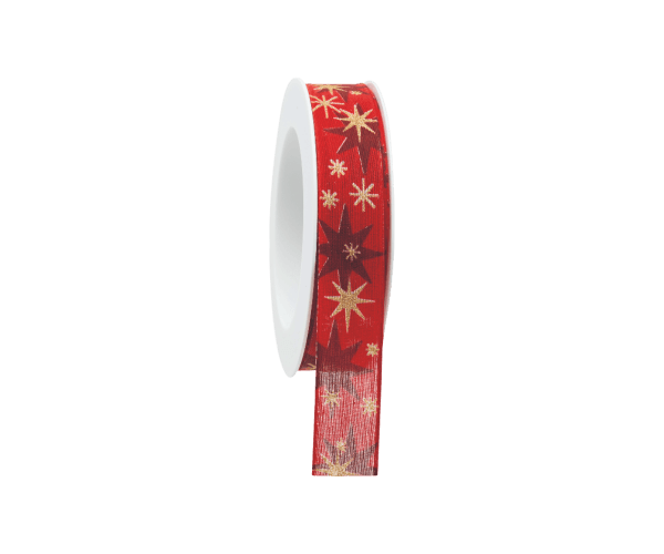 Rol zijdel.25mm-18mtr Ster met draad Rood 11.629.25.20